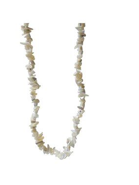 White Mother Of Pearl Chip Necklace Chunky Beach Core Surfer Fashion Jewelry